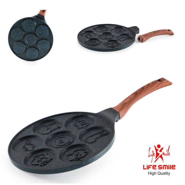 Life Smile yopishmaydigan vafli pancake Pan 26 sm hayvonlar 43147 gipermag43147