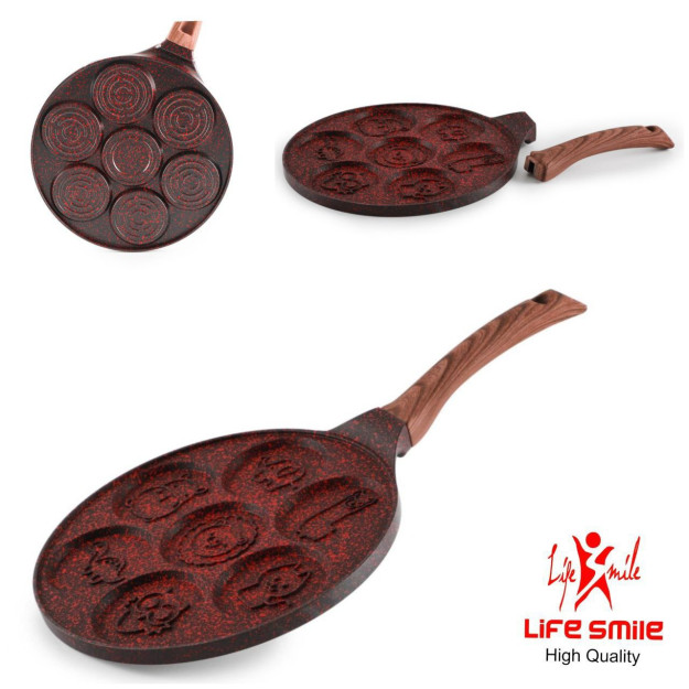 Life Smile yopishmaydigan vafli pancake Pan 26 sm hayvonlar 43152 gipermag43152