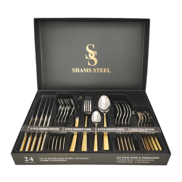 "SHAMS STEEL" qoshiqlari to'plami 24 pcs D287SG 62167 gipermag62167