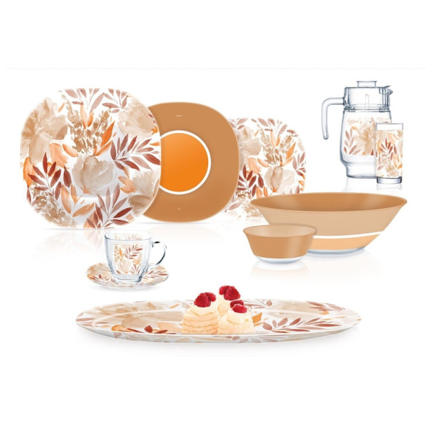 FLOWERPAD BROWN 46p Q5863 17854 ovqat idishlari to'plami gipermag17854
