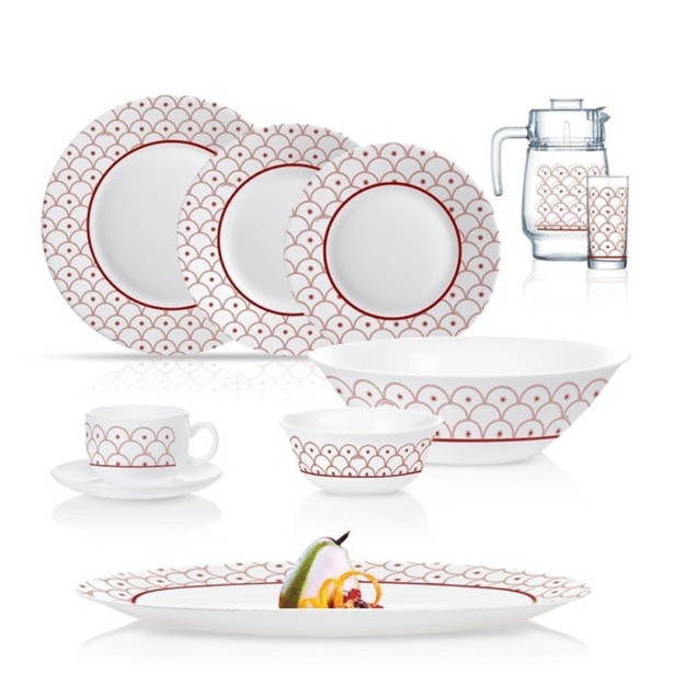 RINDO 46pc kechki ovqat idishlari to'plami Q1229 17944 gipermag17944