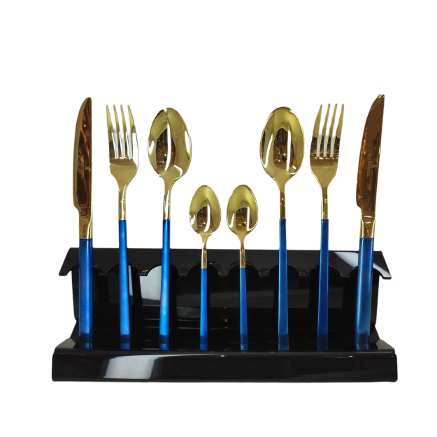 "SHAMS STEEL" qoshiqlari to'plami 24 pcs B761 BLUE 62086 gipermag62086