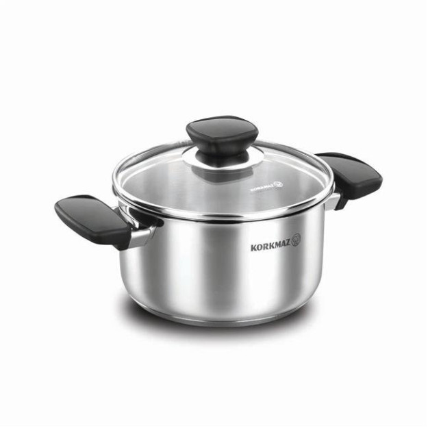 Korkmaz кастрюля из коррозионностойкой стали 20x10 см / 3.0 л - Black A1685-1 Kappa 11578