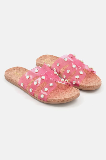 Ayollar boshoqli slip-ons, pushti
