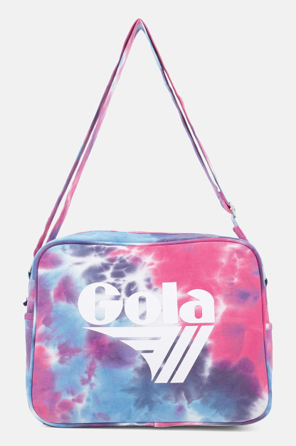 Tie Dye brendi logotipi ayollar uchun elkama-sumka, 28v x 35l x 12W sm, osmon ko'k kombinatsiyalangan