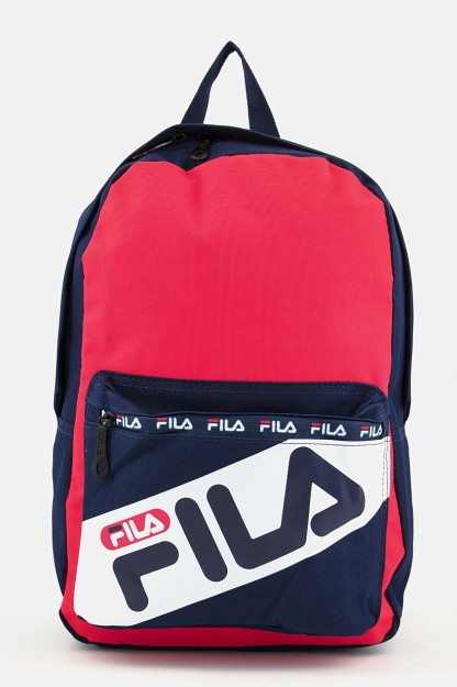 Brend logotipi bilan Uniseks bolalar ryukzaki, 36v X 26l x 12W sm, qizil / to'q ko'k