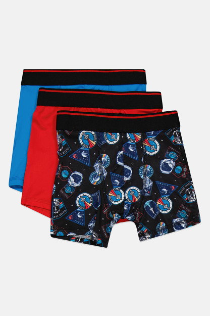 Комплект боксеров Kids Boy из 3 предметов, комбинированный черный/Красный