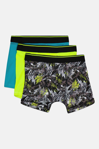 Комплект боксеров Kids Boy из 3 предметов, комбинированный Лайм/черный