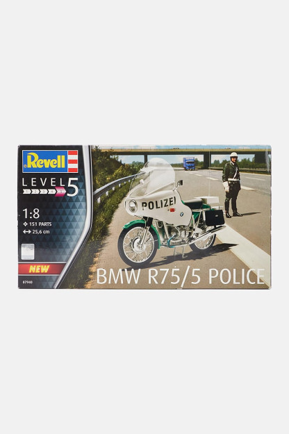 Комплект модели полицейского мотоцикла BMW R75-5, белый комбинированный