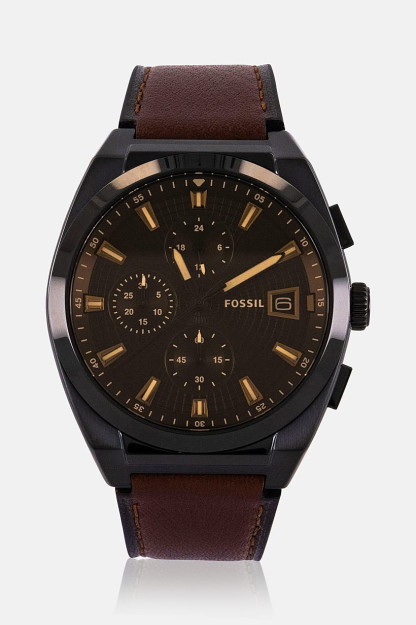 Мужские часы FS5798 Everett Chronograph Lite из натуральной кожи, коричневые