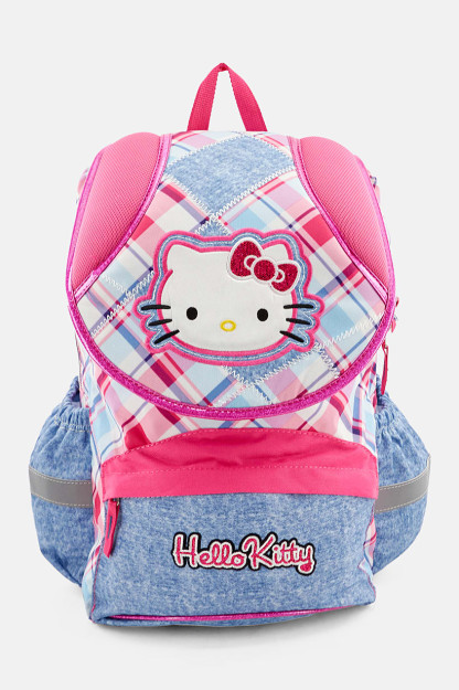 Hello Kitty qizlar uchun bolalar uchun xalta sumkasi, 41v x 28l x 13w sm, pushti/ko'k kombinatsiyalangan