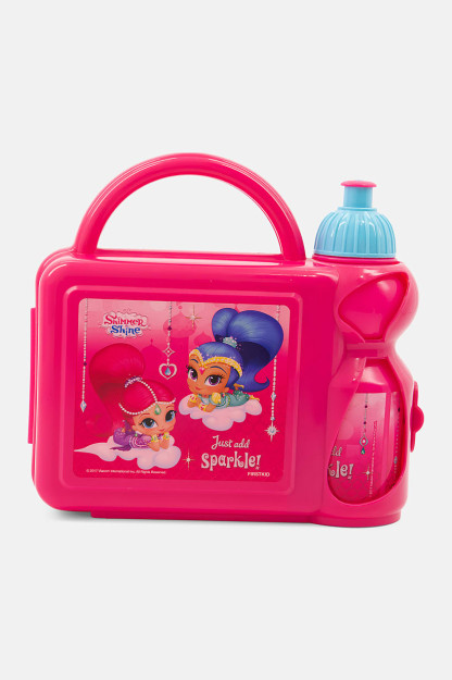 Shimmer Shine Sparkle tushlik qutisi suv idishlari to'plami, pushti kombinatsiyalangan