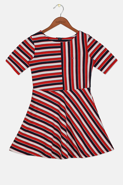 Kids Girl brendi logotipi midi libosi, qizil kombinatsiyalangan