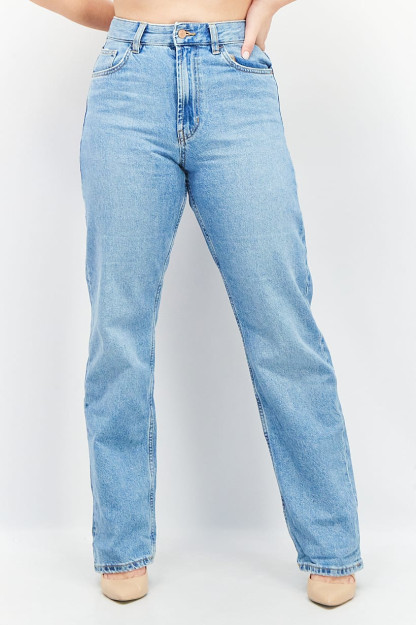 Ayollar uchun moda mos keladigan cho'zilmaydigan kir yuvish denimi, indigo rangi