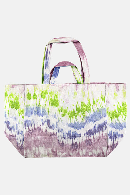 Женская холщовая сумка-шоппер Tie Dye, 40 Д х 37 В х 20 Ш см, комбинированная розовая/синяя