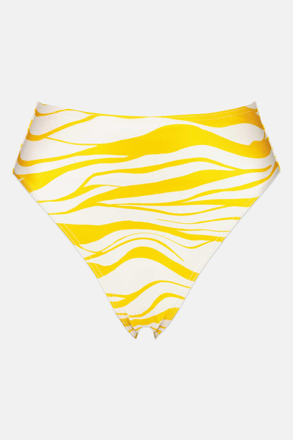 Ayol bikini pastki hayvon bosma, sariq / oq