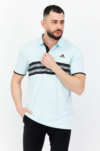 Erkaklar uchun qisqa yengli sport Polo ko'ylak, ohak yashil / qora