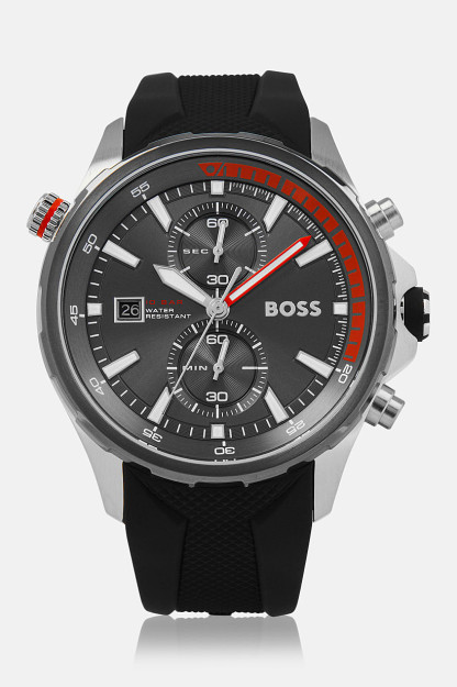 Globetrotter 1513931, 46 mm erkaklar silikon soati, qora
