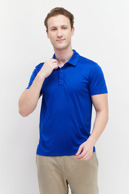 Erkaklar uchun qisqa yengli sport Polo ko'ylak, to'q ko'k