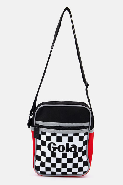 Brend logotipi tushirilgan erkaklar uchun elkama-sumka, 16 L x 21 H x 7 W sm, qora kombinatsiyalangan