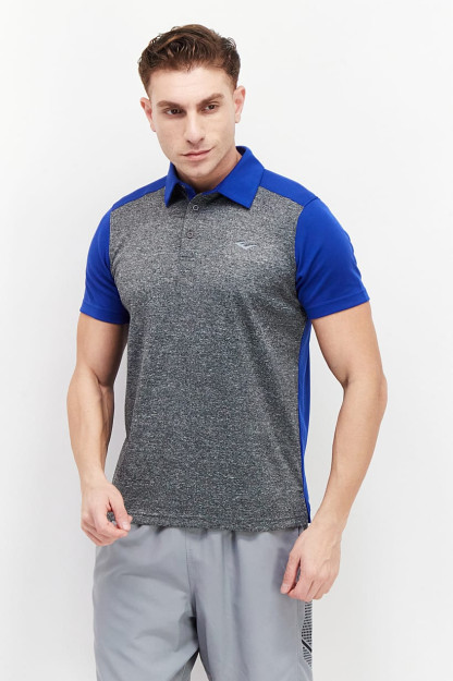 Fit Training erkaklar sport Polo ko'ylak, kulrang / ko'k
