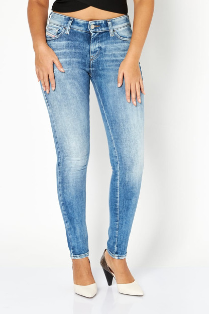 Super Skinny Fit ayollar yuviladigan elastik jinsi shimlar ko'k rangda