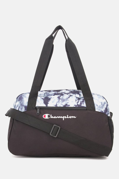 Champion Varsity erkaklar uchun duffel sumkasi, 45l x 26v X 19w sm, qora / oq / ko'k