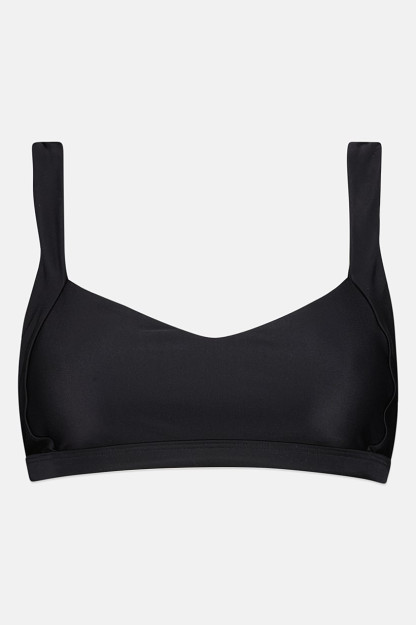 Ayollar uchun tekis rangli chiziqli bo'lmagan bikini, qora