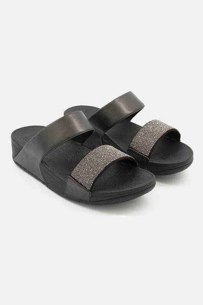 Lulu Opul ayollar slip sandallari, qora