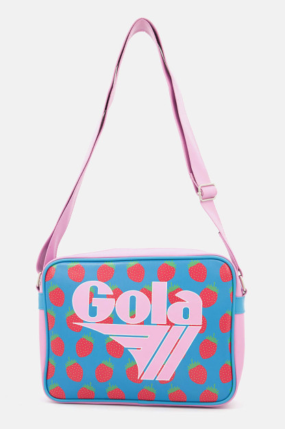 Brend logotipi tushirilgan ayollar uchun elkama-sumka, 29 L x 22V X 8w sm, pushti kombinatsiyalangan