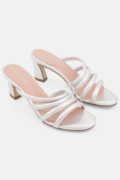 Ayollar keng sandallari Adella Slip On, kumush metall