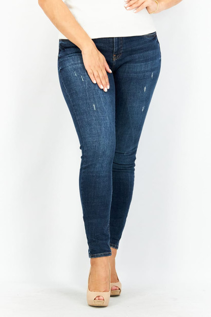 Skinny Fit ayollar jinsi shimlari, yuvishda cho'zilgan, ko'k