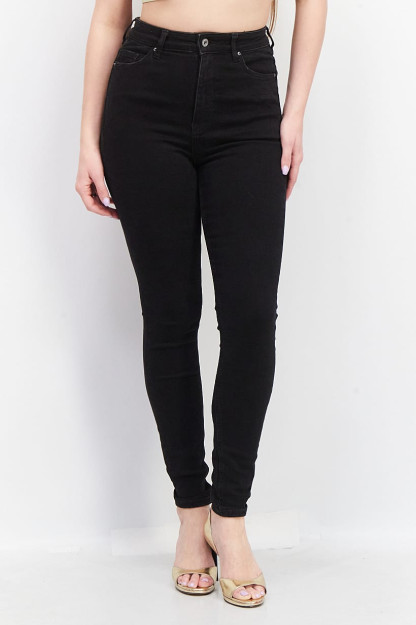 Женские джинсы Skinny Fit из темного стираемого эластичного денима, черный