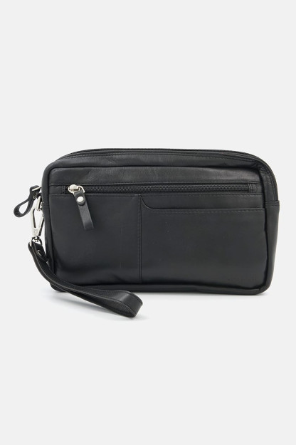 Erkaklar uchun haqiqiy charm sayohat sumkasi, 24 L x 17 H X 5 W sm, qora