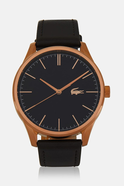Erkaklar uchun charm soat 2011190, 42 mm, qora