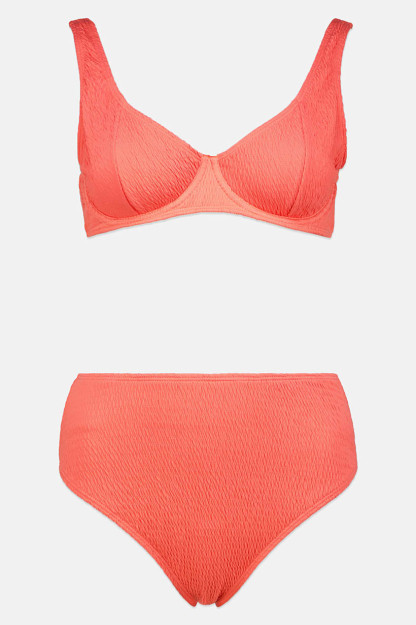Ayollar uchun 2 qismli chiziqli bikini to'plami, pushti
