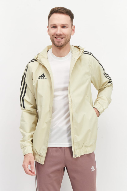 Softshell erkaklar uchun kaputli sport ko'ylagi, rangi oqargan sariq