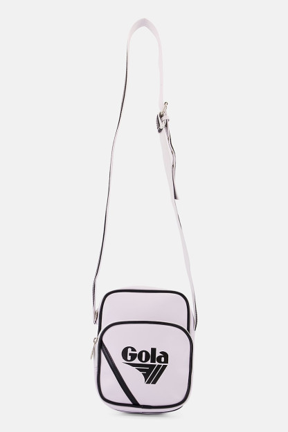 Brend logotipi erkaklar uchun elkama-sumka, 19 L x 22V x 5W sm, oq / qora