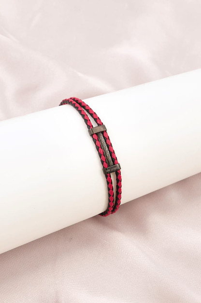 Ciagb0000902 erkaklar moda charm bilaguzuk, qizil / qora