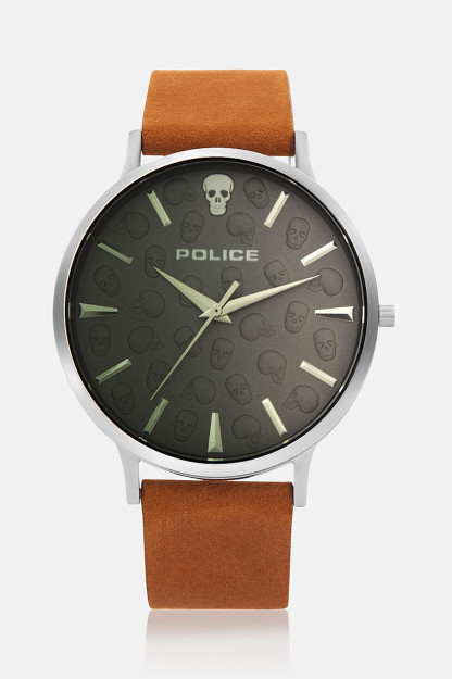 Erkaklar uchun charm soat p 16023JS-13, 42 mm, jigarrang