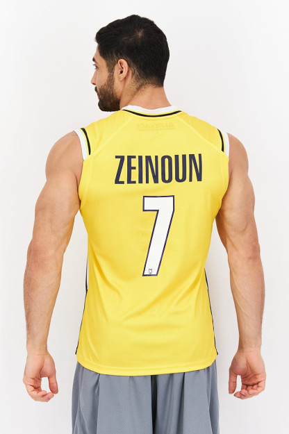 Мужская спортивная одежда KARIM ZEINOUN, приталенный трикотаж Fiba без рукавов, желтый