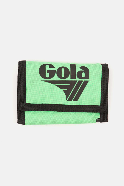 Brend logotipi bo'lgan erkaklar hamyoni, 9,5 V x 14 L x 1,5 W sm, ochiq yashil kombinatsiyalangan