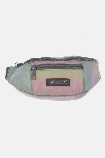 Brend logotipi tushirilgan erkaklar bel sumkasi, 13 H x 32 L x 4 E sm, qora kombinatsiyalangan