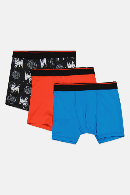 Комплект боксеров Kids Boy из 3 предметов, комбинированный черный/синий