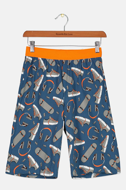 O'g'il bolalar uchun grafik bosma pijama, ko'k kombinatsiyalangan