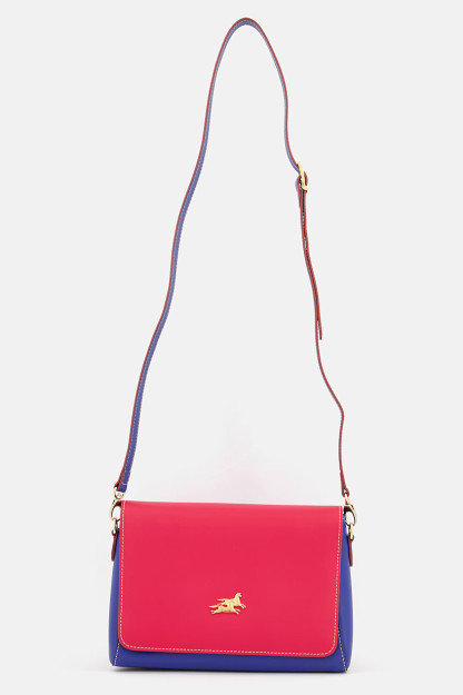 Brend logotipi ayollar uchun elkama-sumka, 19v X 24l x 13w sm, qizil / ko'k