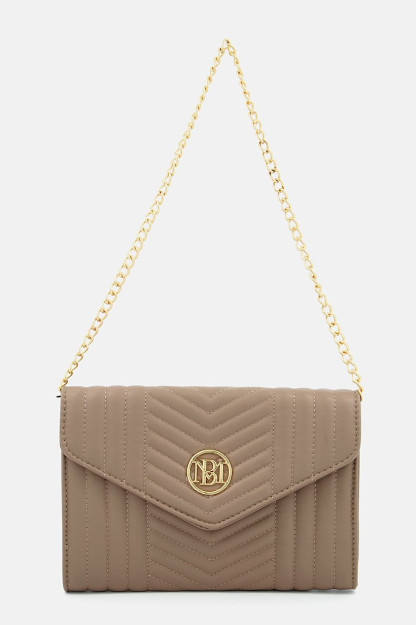 Brend logotipi tushirilgan ayollar uchun elkama-sumka, 23l x 4w x 16h sm, to'q kulrang