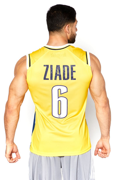 ZIADE 6 erkaklar sport kiyimlari, FIBA yengsiz trikotaj, sariq