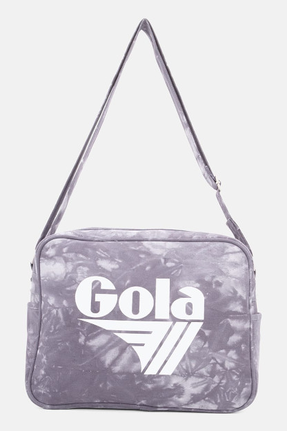 Brend logotipi tushirilgan erkaklar messenjer sumkasi, 38l x 28v X 12W sm, xira ko'k galstuk bo'yog'i