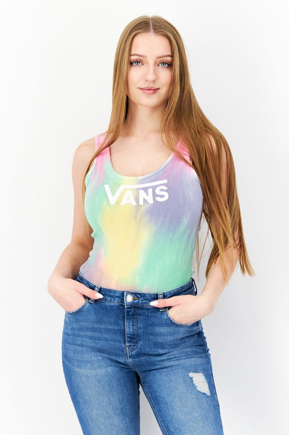 Tie Dye ayollar yengsiz tanasi, pushti kombinatsiyalangan